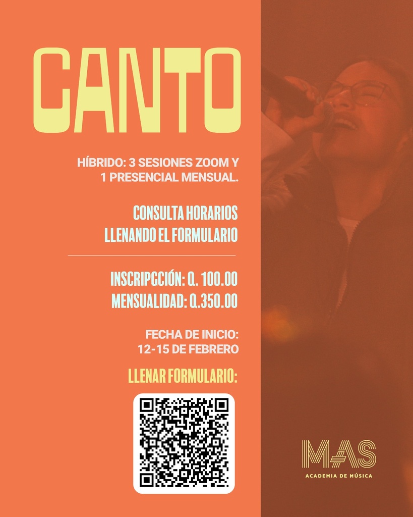 Mensualidad - Canto Hibrido (MAS ACADEMIA)