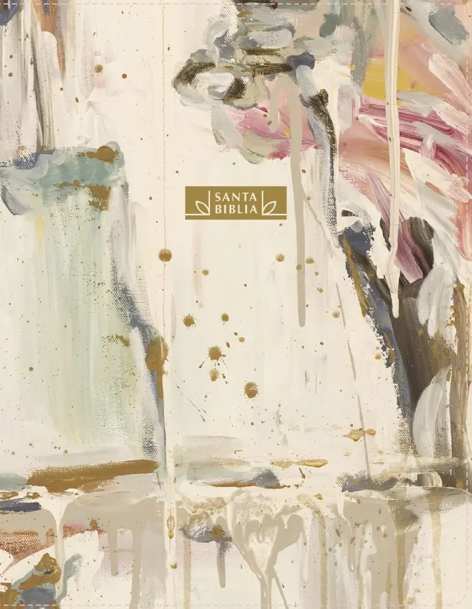 Santa Biblia, edición artística, ilustrada, leathersoft crema multicolor - NBLA